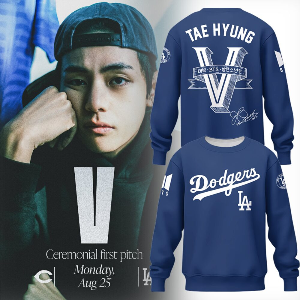 La Dodgers X Tae hyung Sweatshirt Best Gifts For Baseball Fans