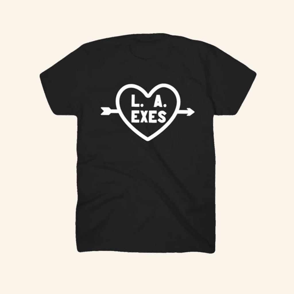 LA Exes Merch Heart Logo Black T-Shirt Cool Gifts For Music Lovers