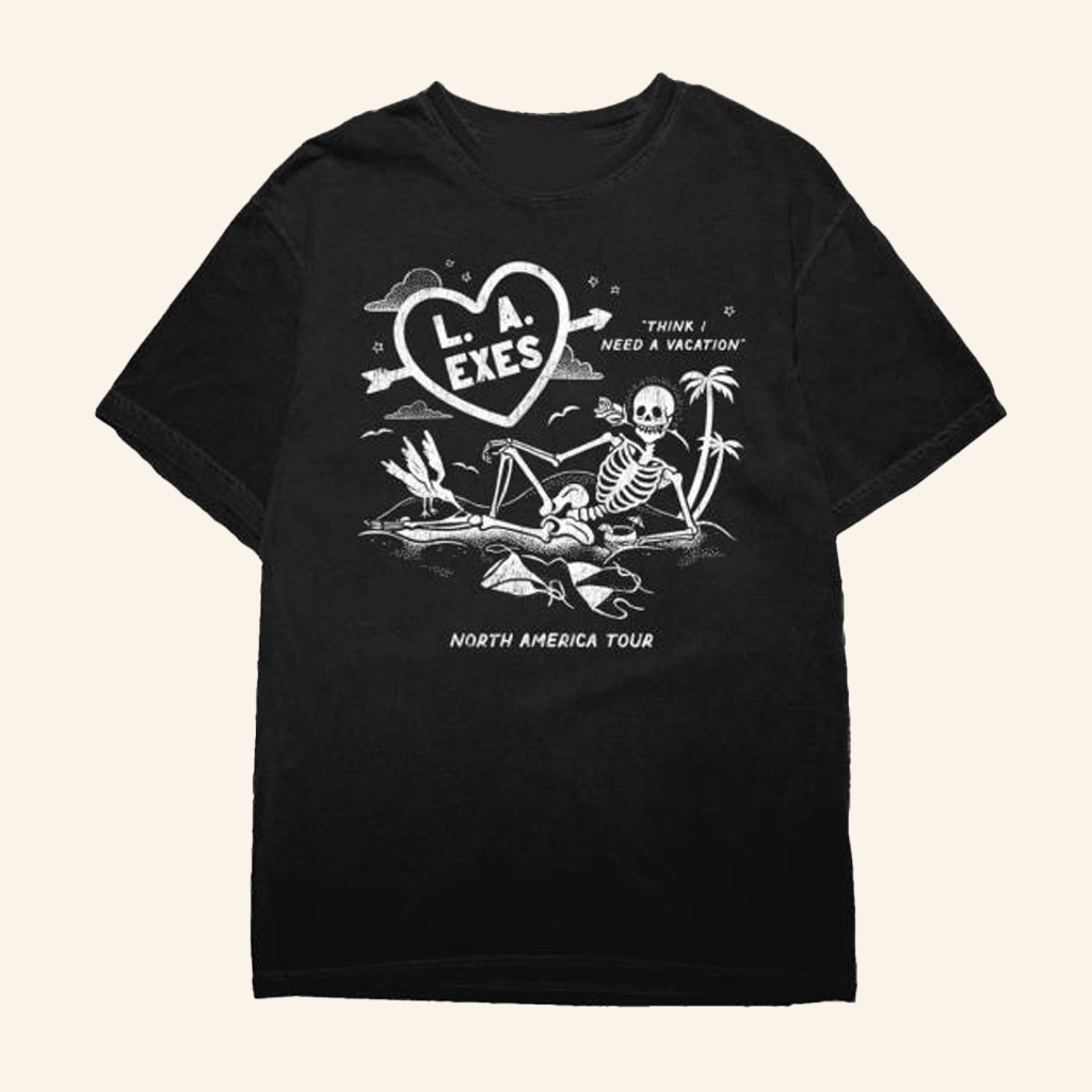 LA Exes Merch Skeleton Beach T-Shirt Birthday Gifts For Music Lovers