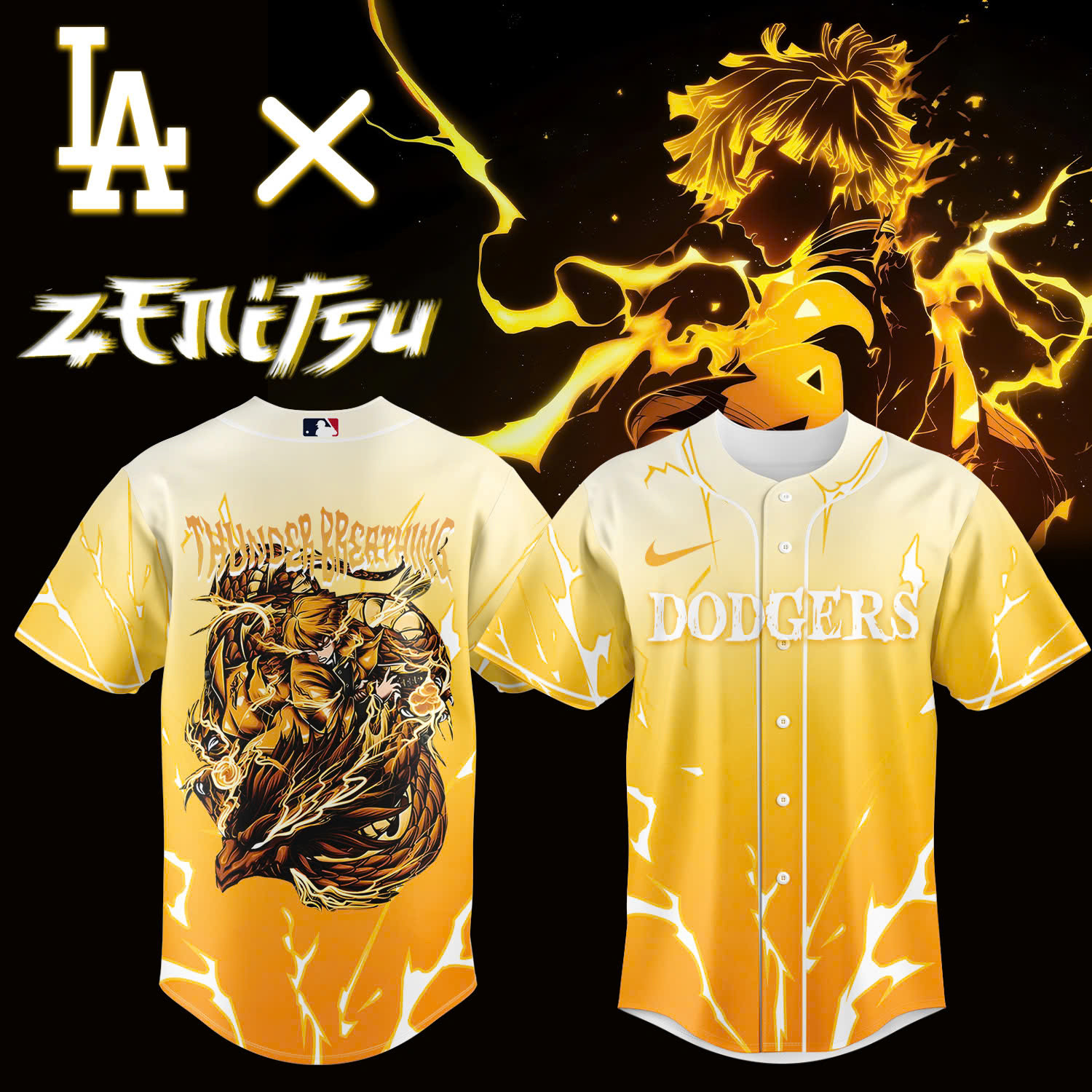 La Vs Demon Slayer Agatsuma Zenitsu Jersey Presents For Baseball Fans