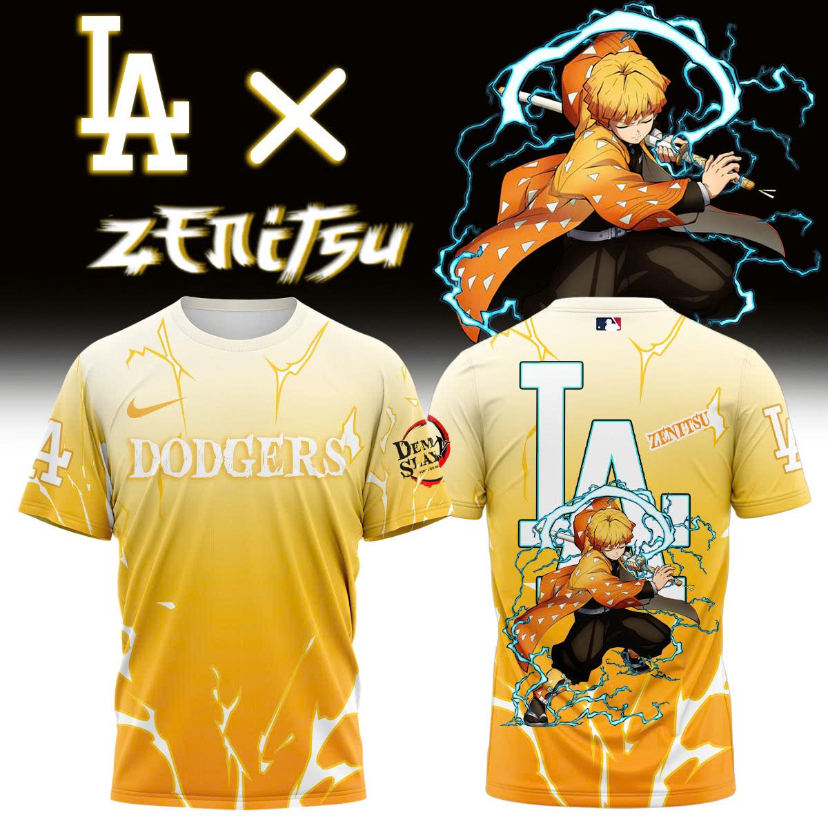 La Vs Demon Slayer Agatsuma Zenitsu T-Shirt Gifts For Baseball Lovers