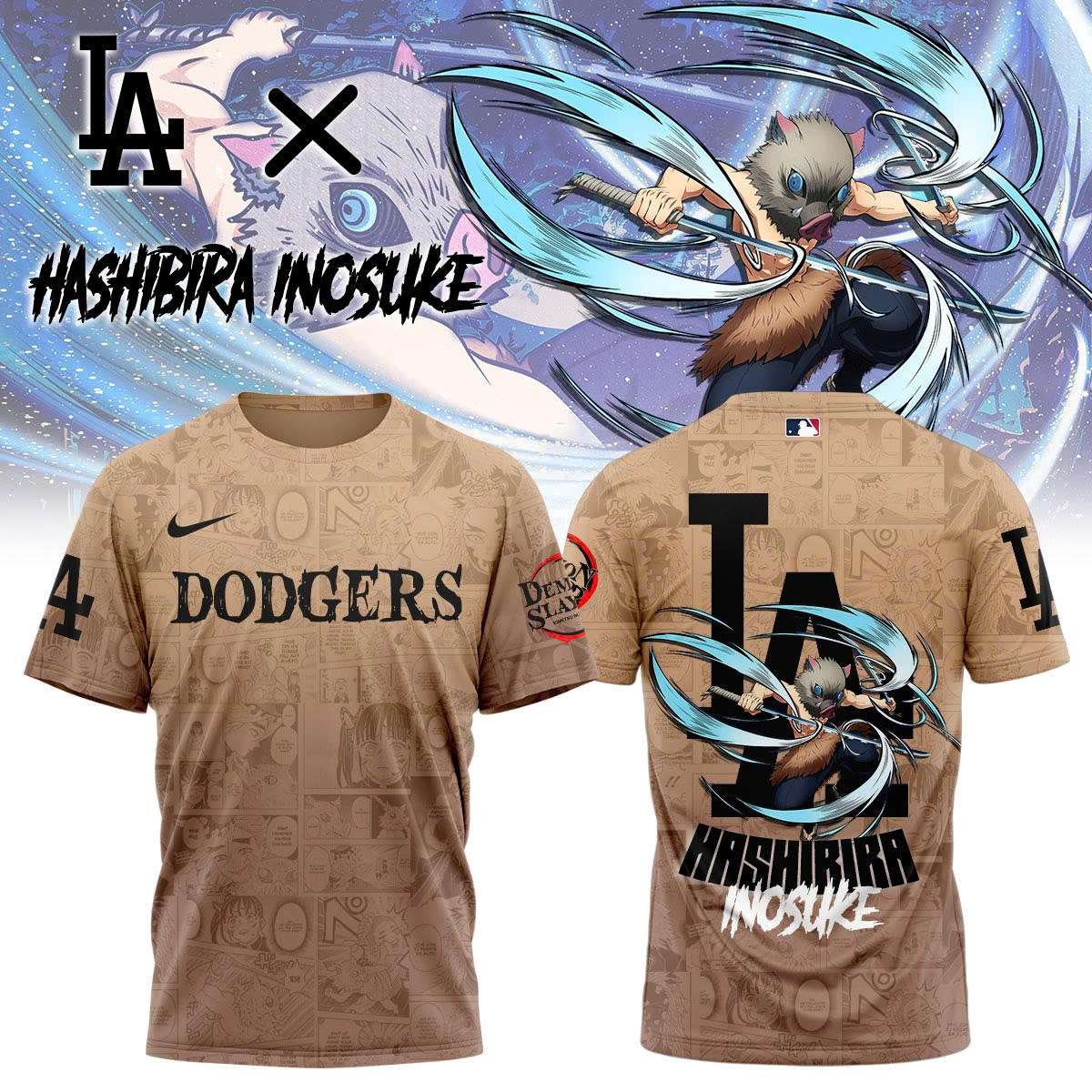 La Vs Demon Slayer Hashibira Inosuke T-Shirt Best Gifts For Baseball Lovers