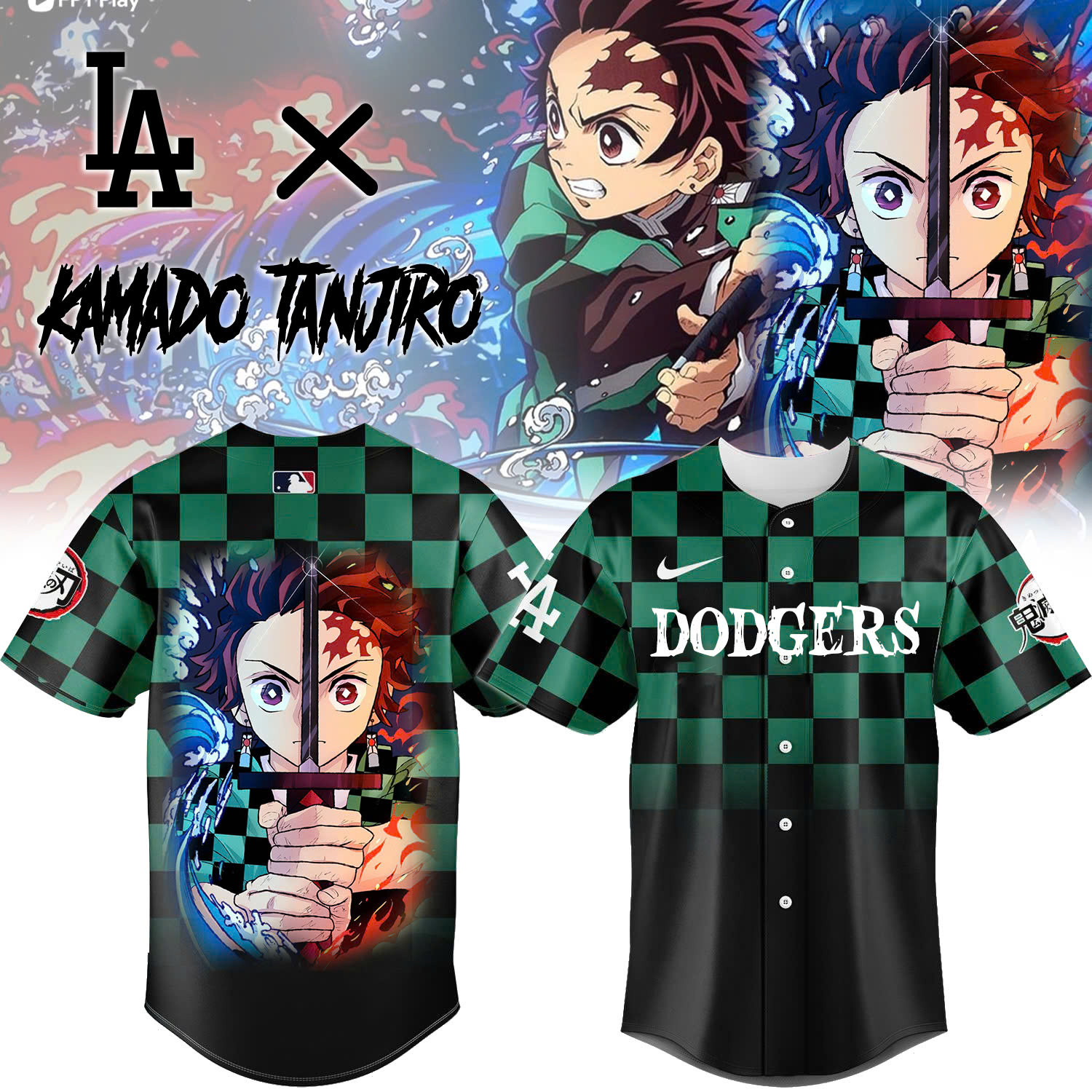 La Vs Demon Slayer Kamado Tanjiro Jersey Gift Ideas For Baseball Fans