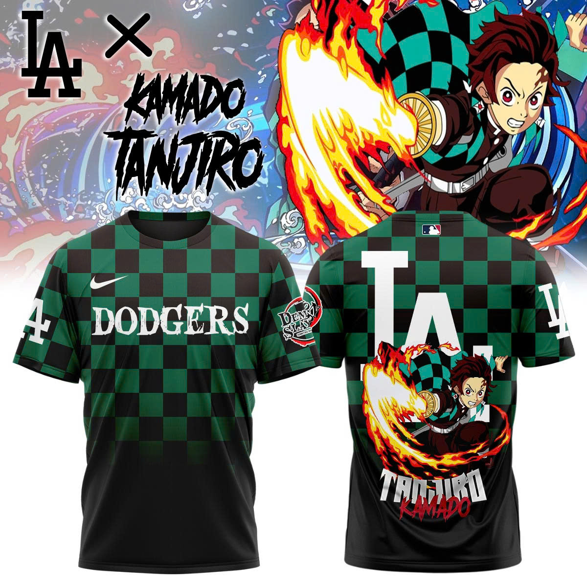 La Vs Demon Slayer Kamado Tanjiro T-Shirt Baseball Lover Gift Ideas