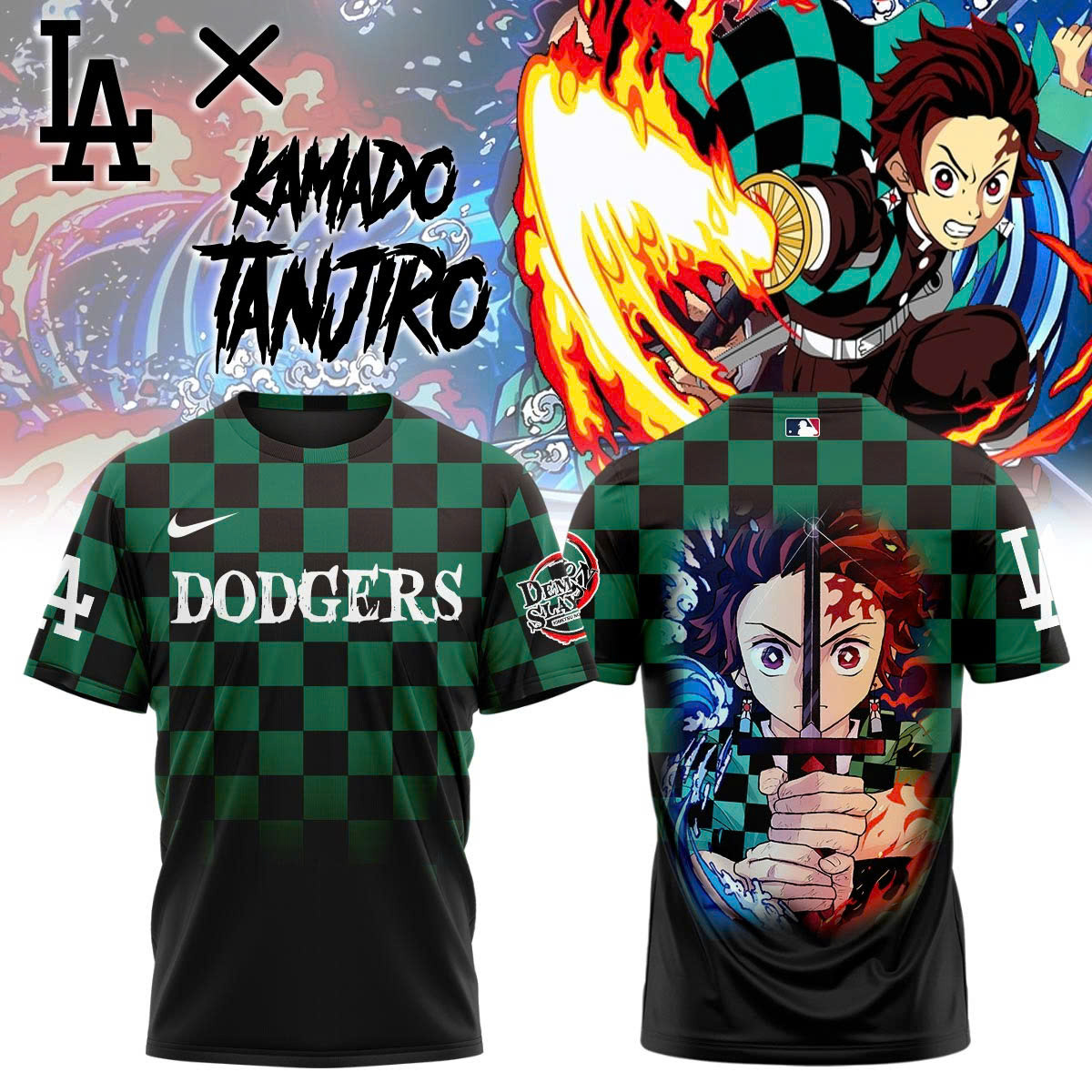 La Vs Demon Slayer Kamado Tanjiro T-Shirt Presents For Baseball Lovers