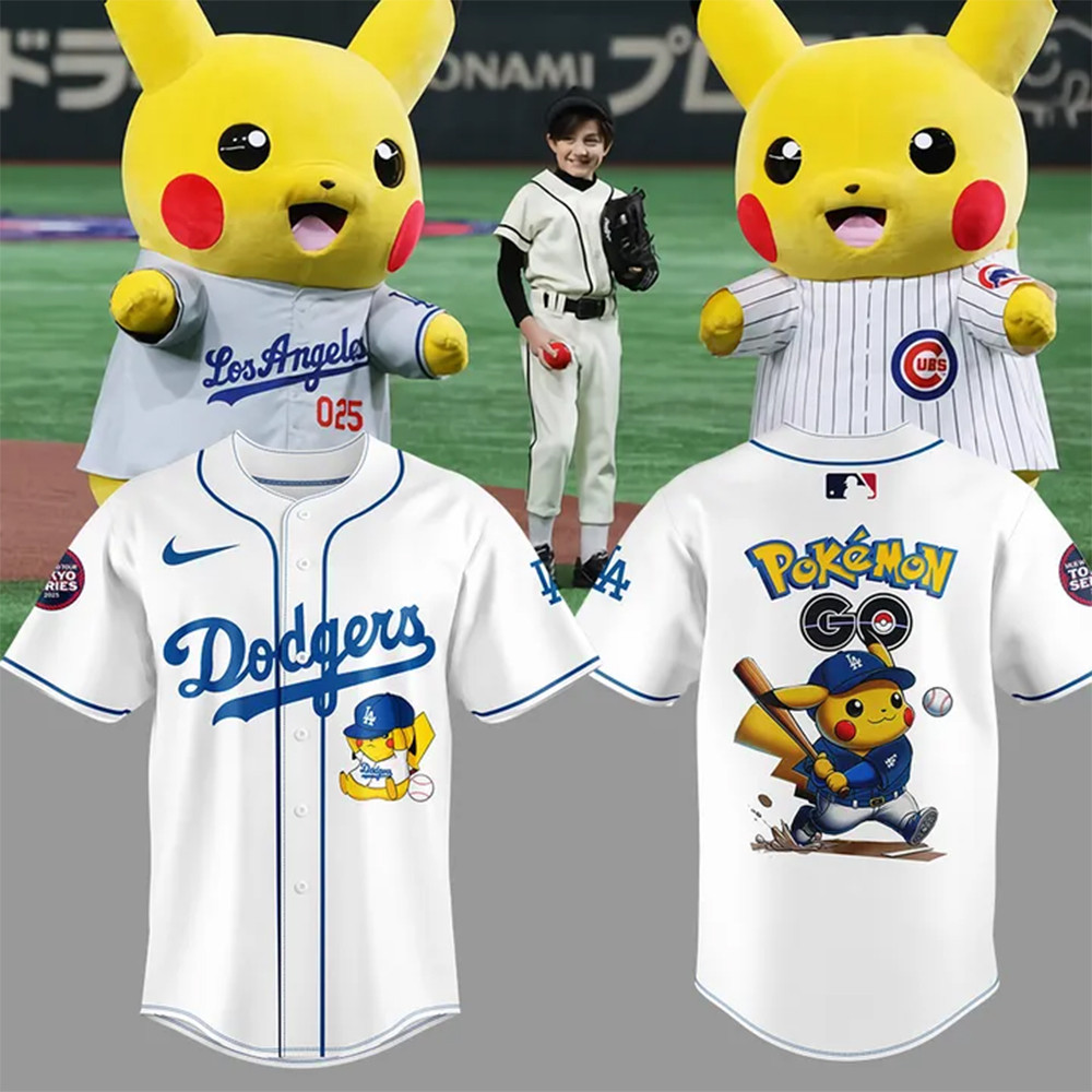LA x Pokemon Tokyo Series Baseball Jersey Baseball Lover Gift Ideas