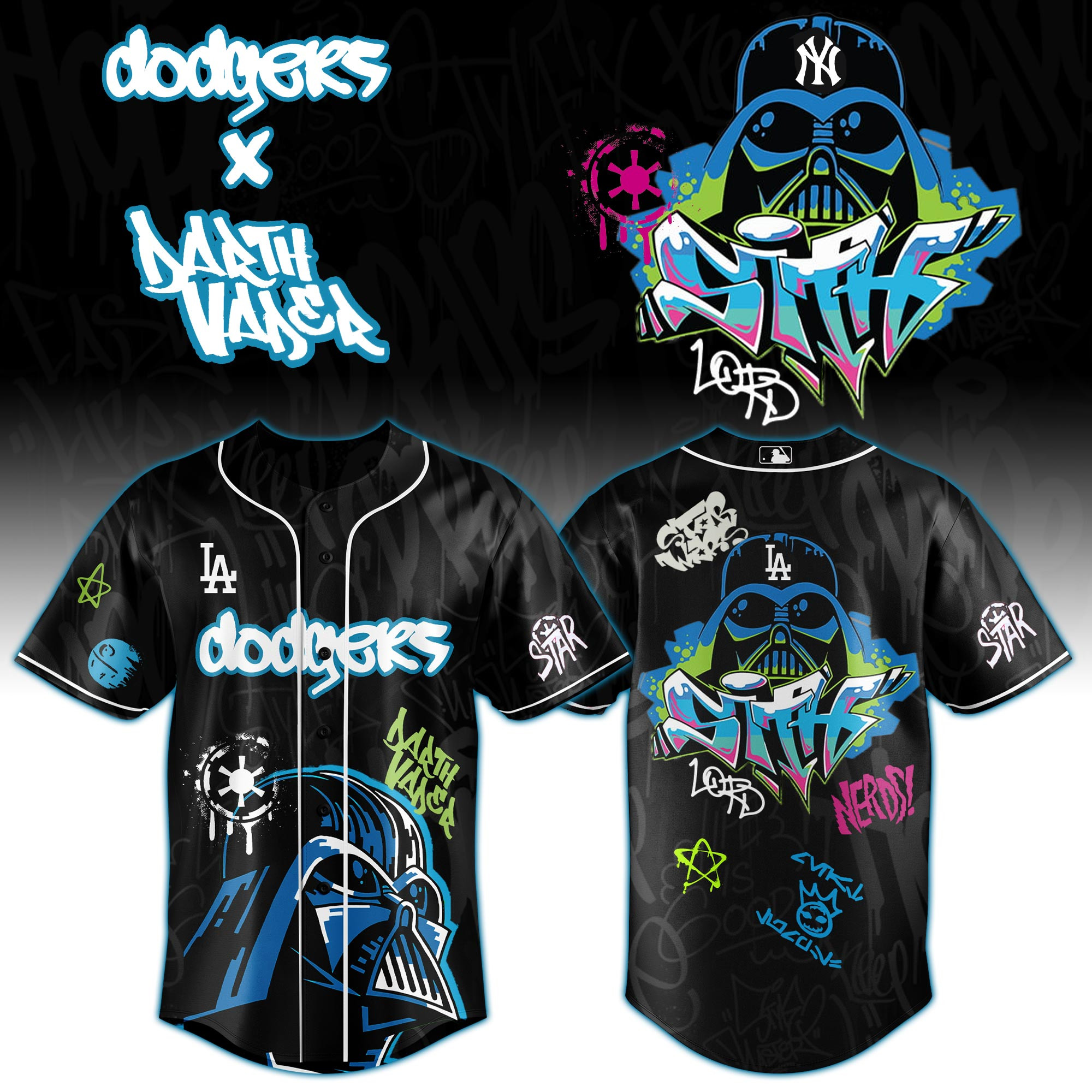 Lad X Graffiti Star War Baseball Jersey 2025 Gift For Star Wars Fans