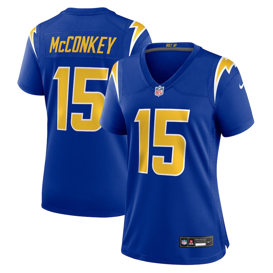 Ladd McConkey 15 Los Angeles Chargers Women's Alternate Game Jersey - Royal - JSDV737