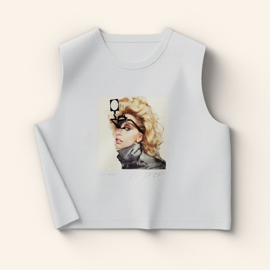 Lady Gaga Mayhem Tour Merch 2025 Concert ARTPOP Glasses Portrait Crop Tank Women's Gifts