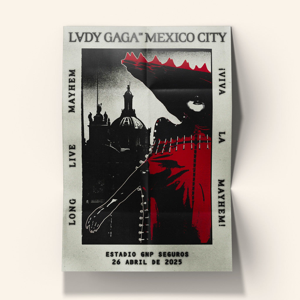 Lady Gaga Mayhem Tour Merch 2025 Concert CDMX Poster Decor For Living Room