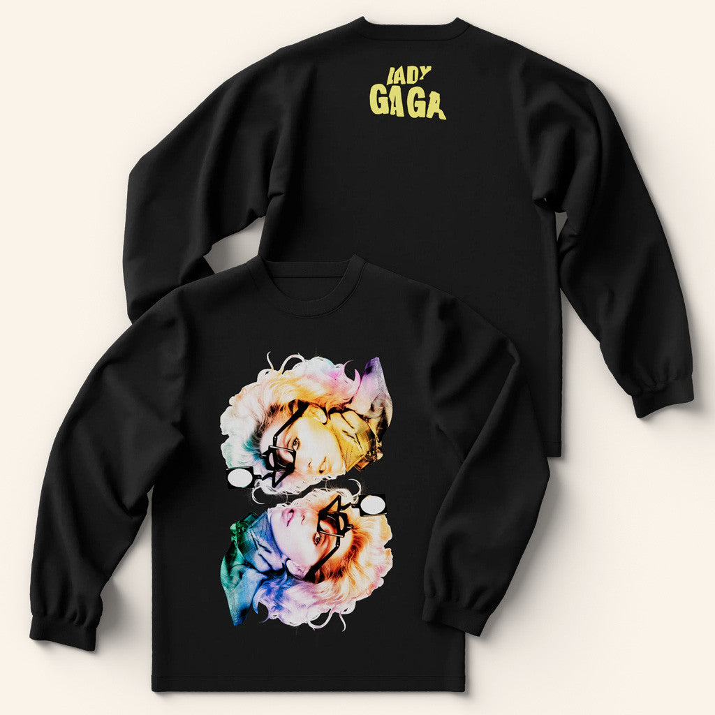 Lady Gaga Mayhem Tour Merch 2025 Concert Shirt ARTPOP Rainbow Reflection Black Long Sleeve Shirt