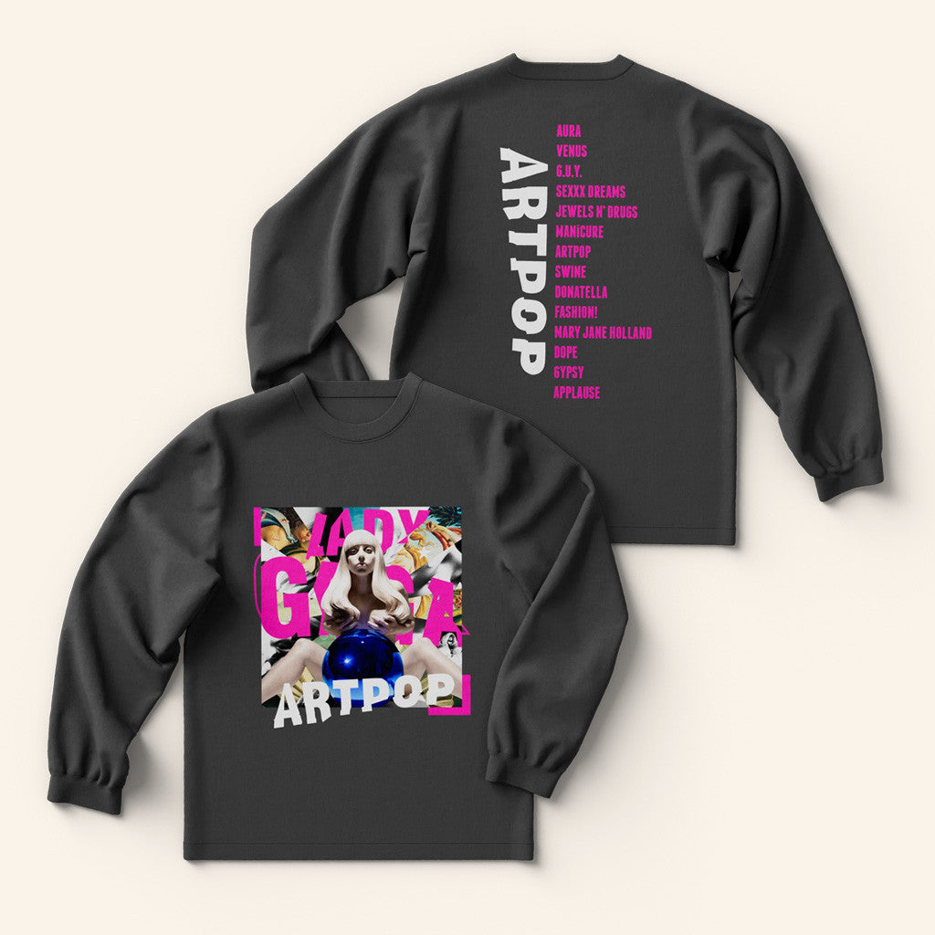 Lady Gaga Mayhem Tour Merch 2025 Concert Shirt ARTPOP Tracklist Long Sleeve T-Shirt Gifts