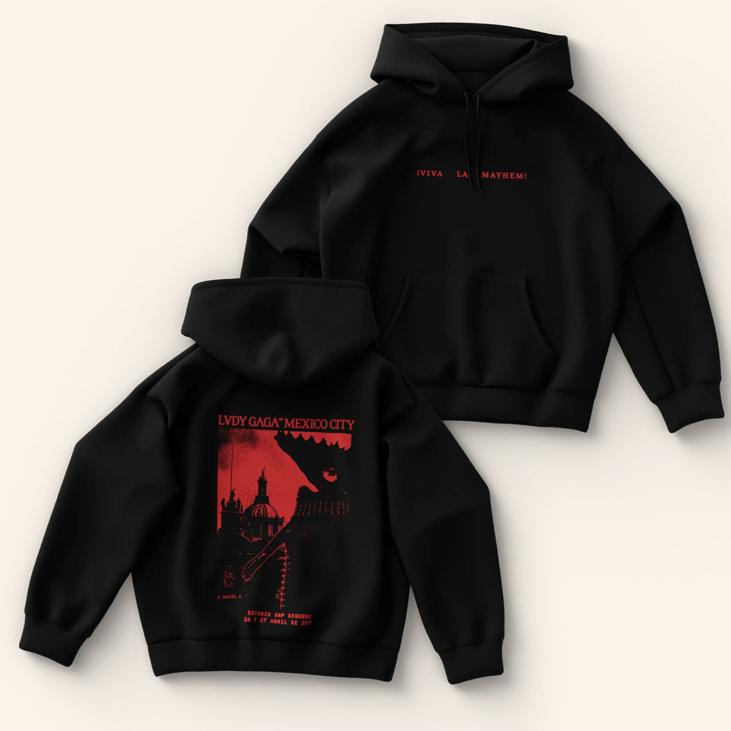 Lady Gaga Mayhem Tour Merch 2025 Concert Shirt Black CDMX Hoodie Gifts For Besties
