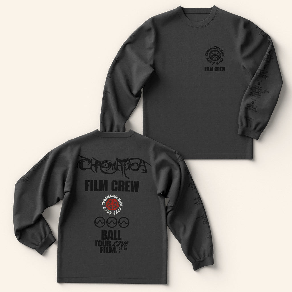 Lady Gaga Mayhem Tour Merch 2025 Concert Shirt Chromatica Ball Film Crew Long Sleeve T-Shirt