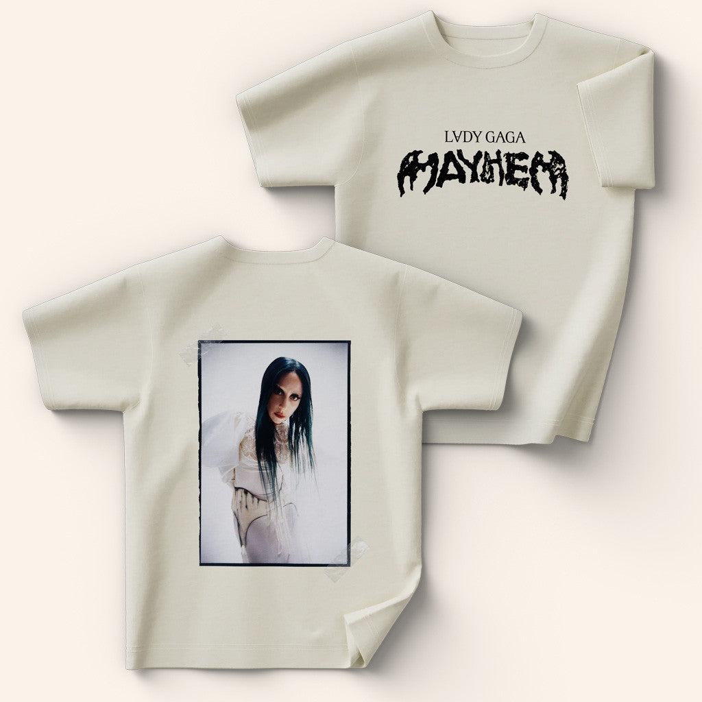 Lady Gaga Mayhem Tour Merch 2025 Concert Shirt Cream Photo T-Shirt Gift Ideas For Fans