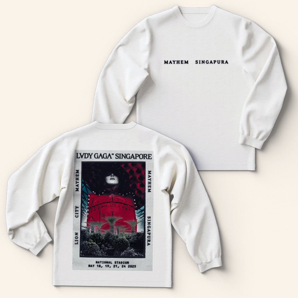 Lady Gaga Mayhem Tour Merch 2025 Concert Singapore Long Sleeve T-Shirt Fans Gift Ideas