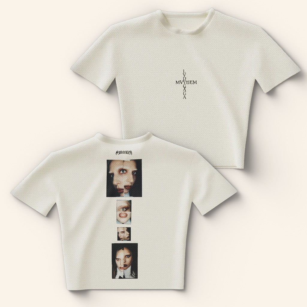 Lady Gaga Mayhem Tour Merch 2025 Concert Stacked Photo Cropped T-Shirt Gifts For Best Friends