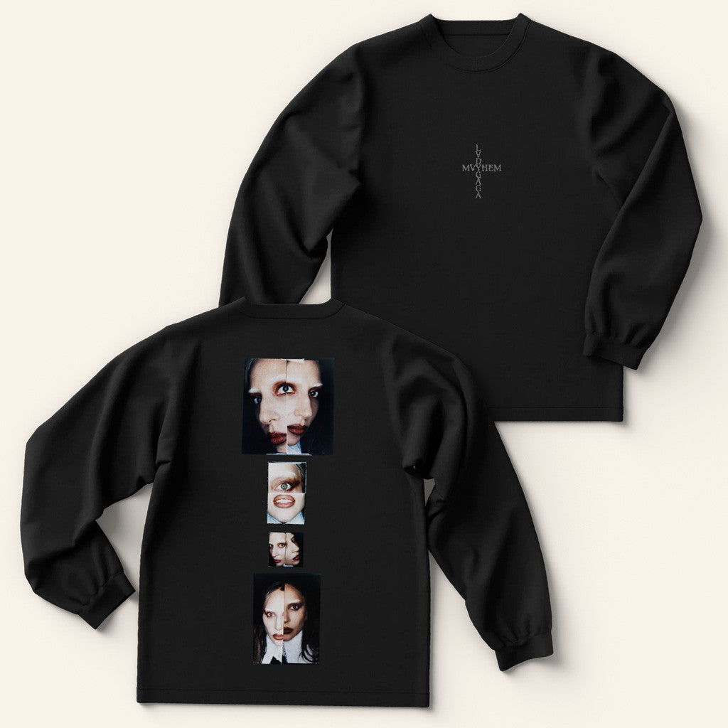 Lady Gaga Mayhem Tour Merch 2025 Concert Stacked Photo Long Sleeve T-Shirt Gifts For Friends