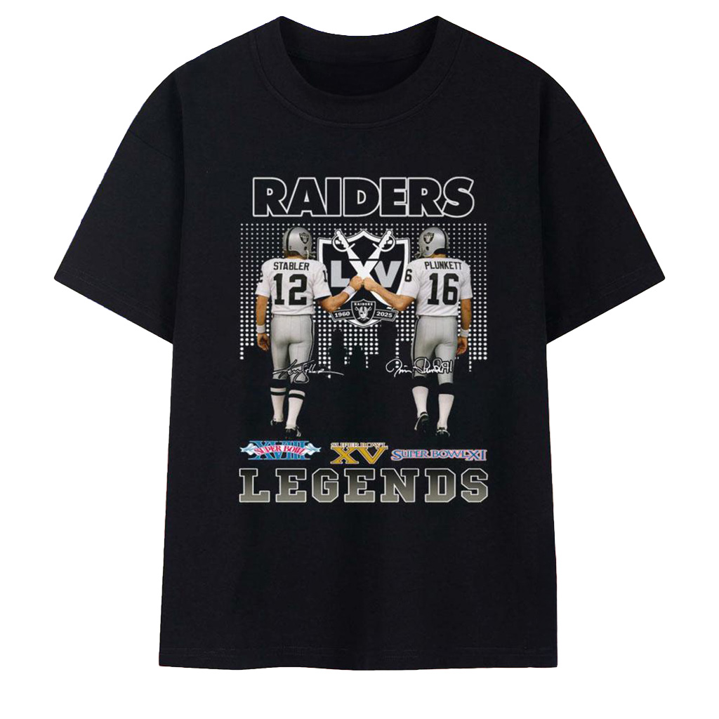 Las Vegas Raiders Ken Stabler X Jim Plunkett Legends T-Shirt Raiders Merch Gift For Football Fans