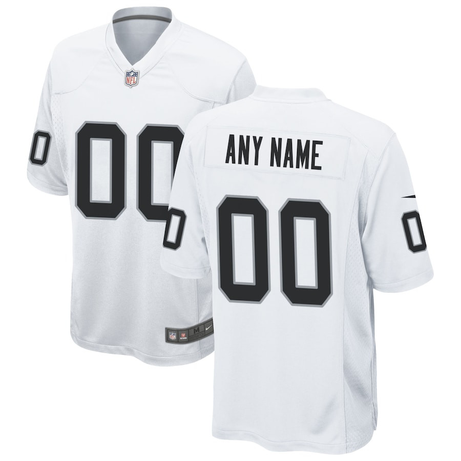 Las Vegas Raiders Men Custom Game Jersey - White - JS553
