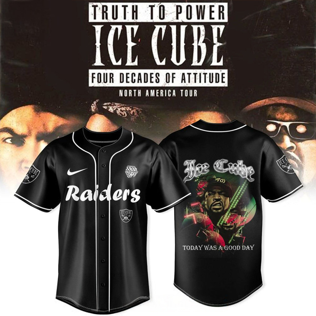 Las Vegas Raiders X Ice Cube 4 Decades Of Attitude Tour 2025 Jersey Raiders Merch Him Gifts