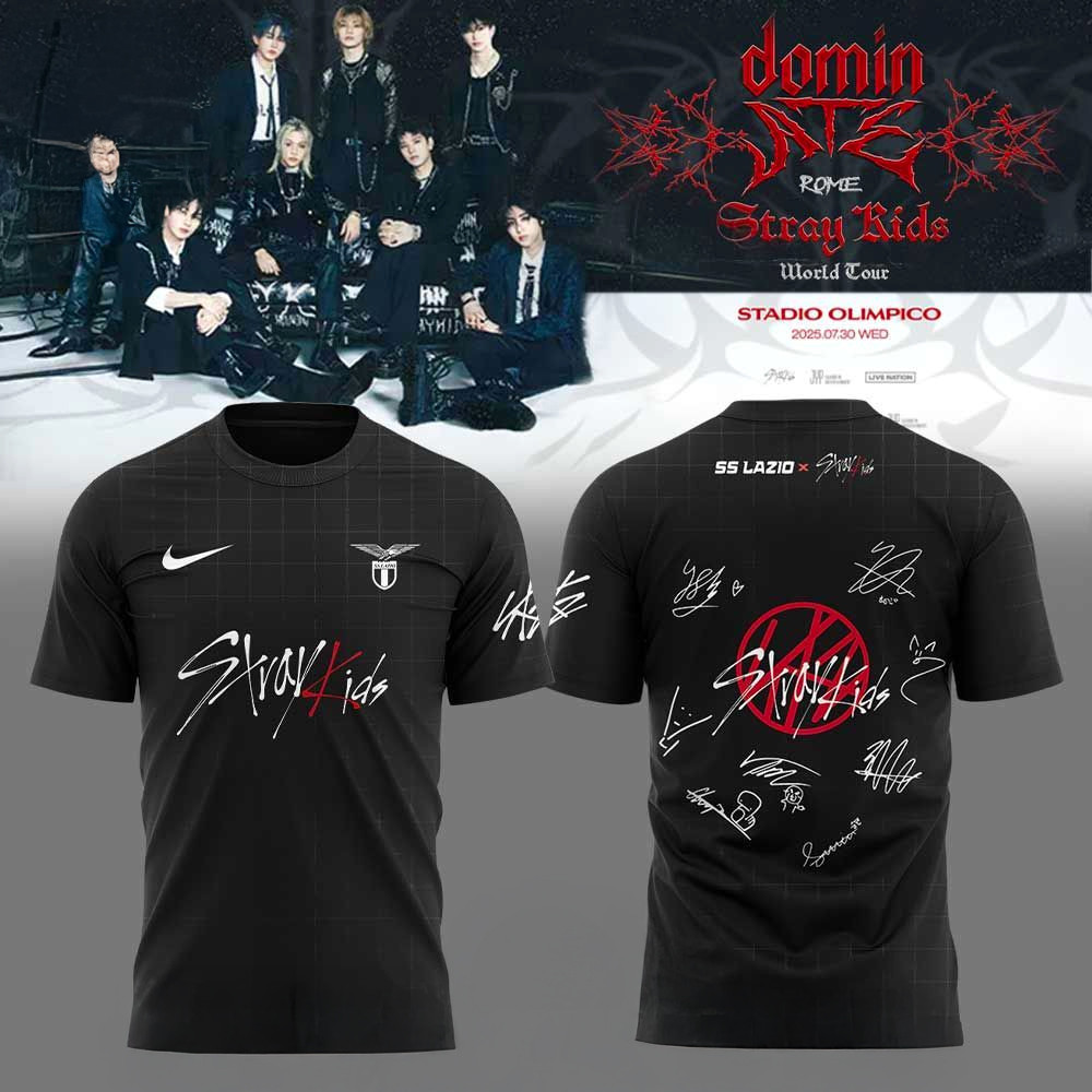 Lazio X Stray Kids Show Signature T-Shirt Fan Merch Presents For Boyfriend