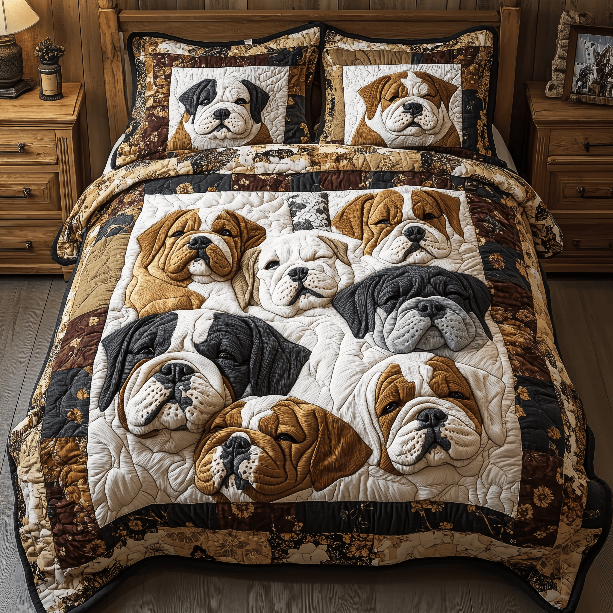 Lazy Bulldog Moments Quilted Bedding Set Best Duvet Cover Bedspread Set Gift Ideas For Him