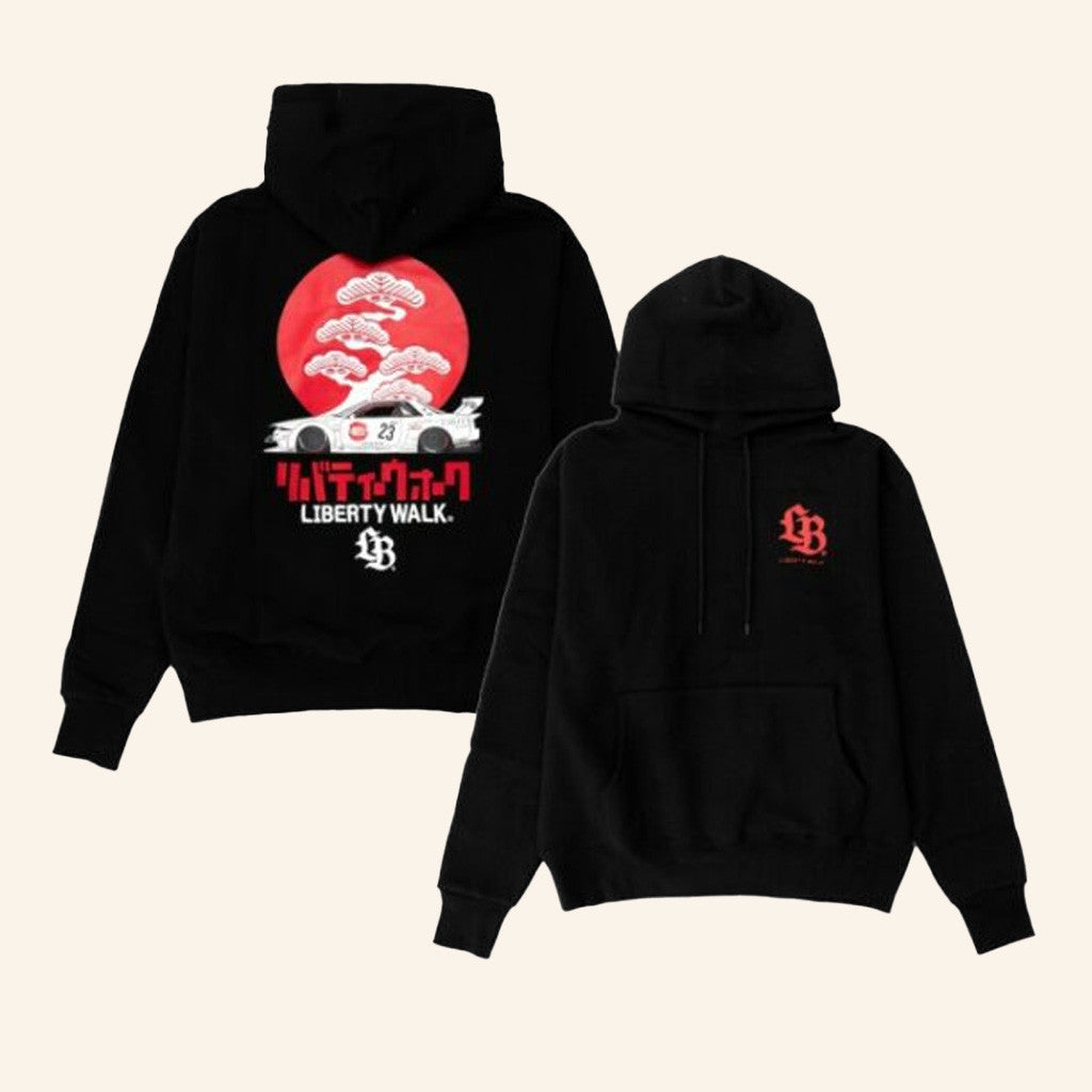 LBWK Merch Bonsai Hinomaru R32 Hoodie Black Gifts For Besties