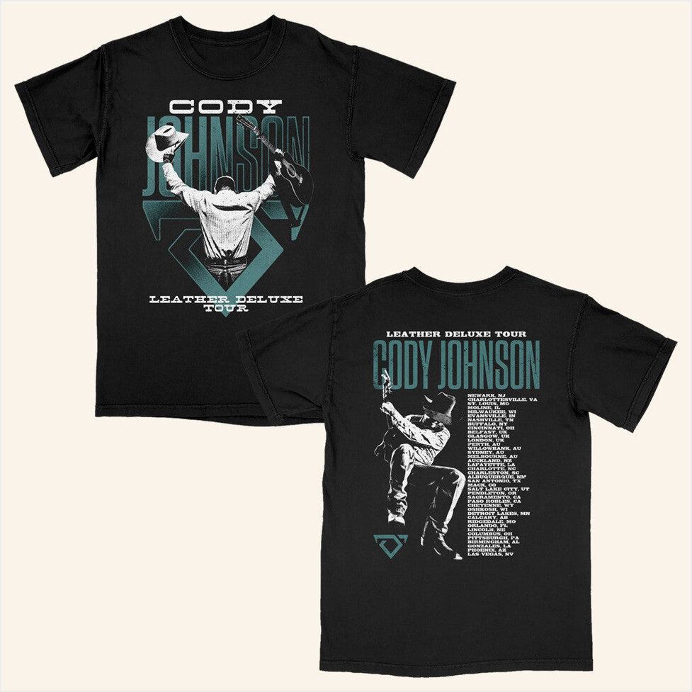 Leather Deluxe Photo Tour T-Shirt Cody Johnson Merch Present For Dad Birthday Gifts For Besties
