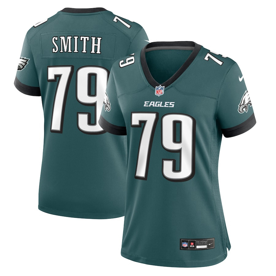Lecitus Smith 79 Philadelphia Eagles Women Game Jersey - Midnight Green - JSDV457