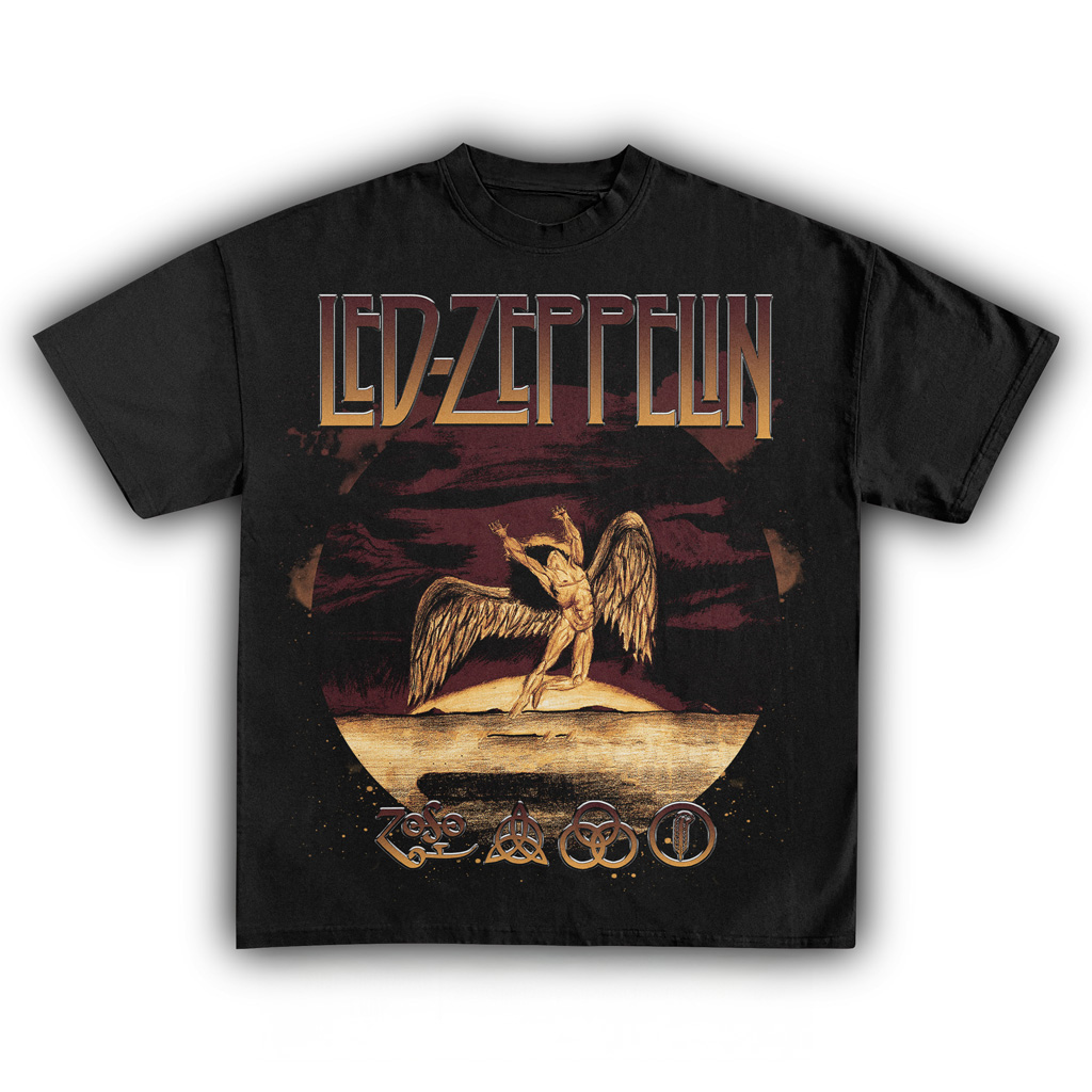 Led Zeppelin Vintage Black T-Shirt Led Zeppelin Merch Music Lover Gifts For Him