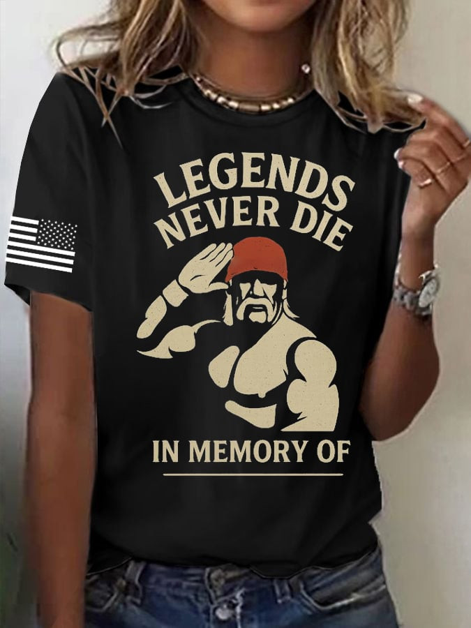 Legends Never Die In Memory Of Hulkamania Shirt Legendary Wrestler Memorial T-Shirt
