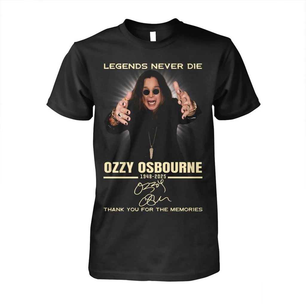 Legends Never Die Ozzy Osbourne 1948 2025 Thank You For The Memories T-Shirt Ozzy Osbourne Shirt