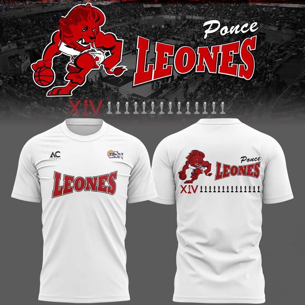 Leones De Ponce Play Offs 2025 Basketball White 3d Shirt Best Gifts For Basketball Lovers