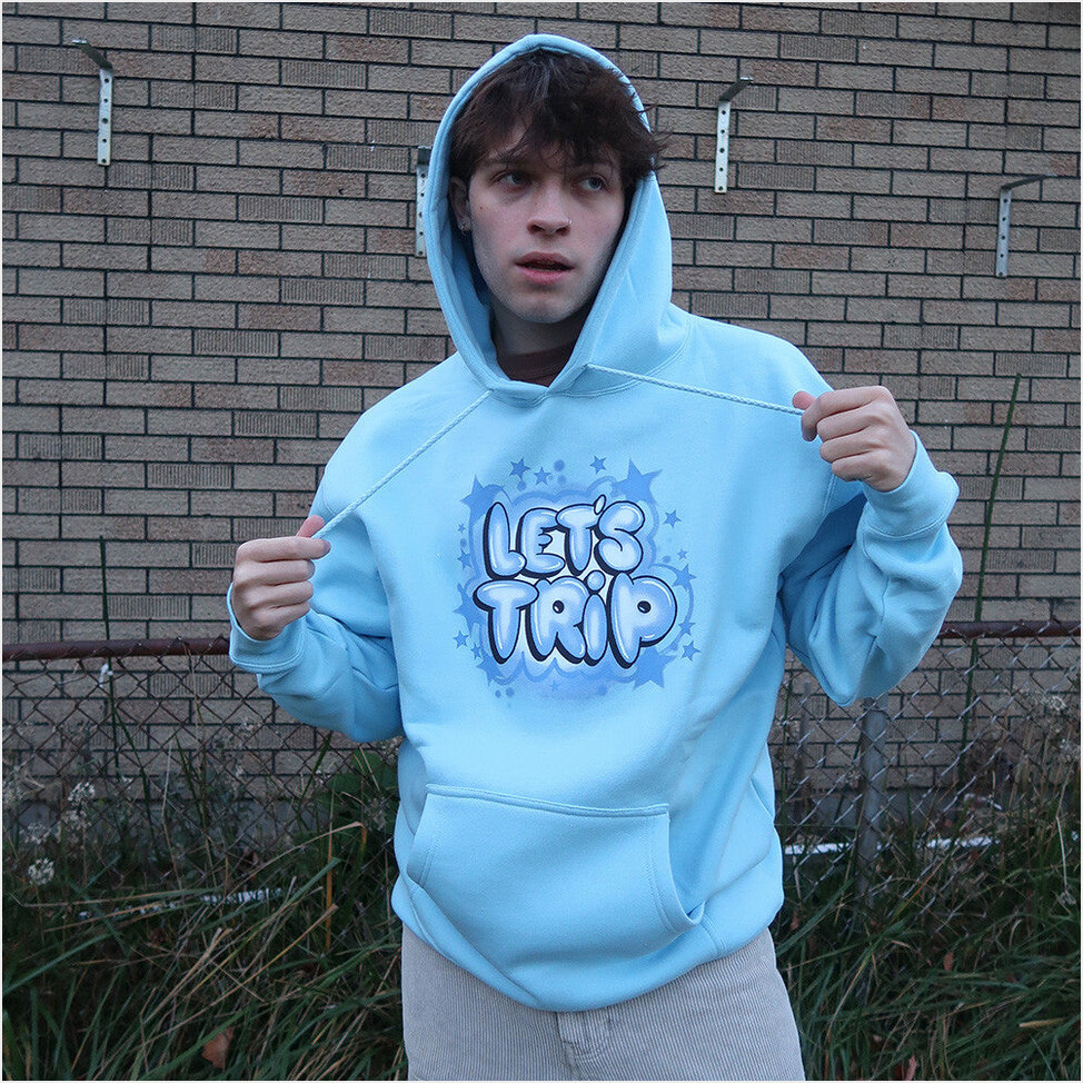 Let's Trip Airbrush Hoodie Sturniolo Triplets Merch Birthday Gifts For Fans Retro Gifts For Him