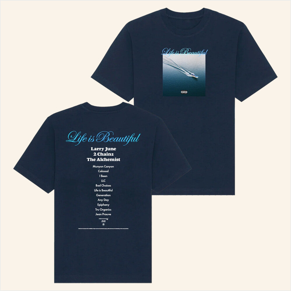 Life Is Beautiful Album T-Shirt Larry June's Merch Gifts For Fans Birthday Gift Ideas