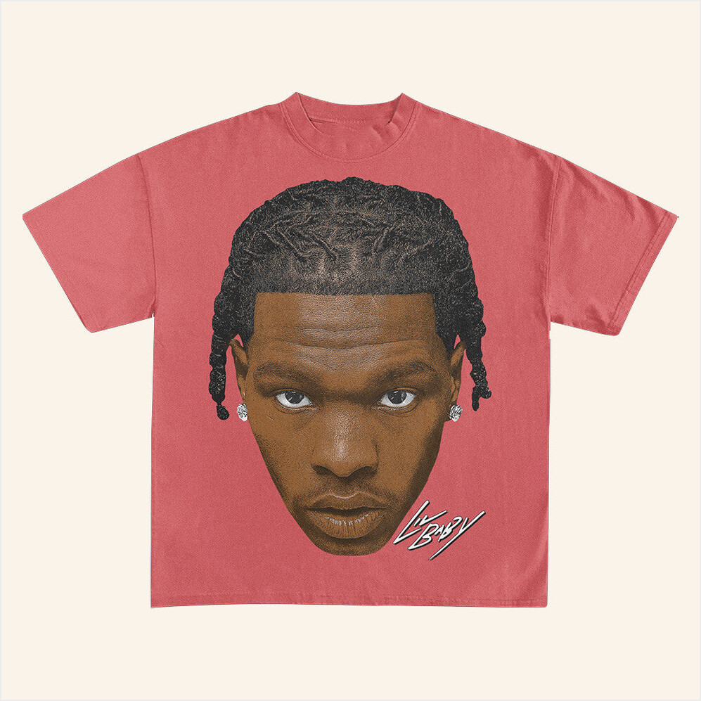 Lil Baby Big Face T-Shirt Lil Baby Pink ShirtGift Ideas For Fans Birthday Gift Ideas
