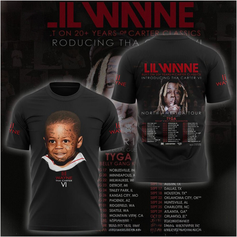 Lil Wayne North American Tour 2025 T-Shirt Lil Wayne Merch Birthday Gifts For Rapper Fans