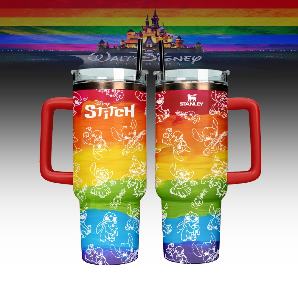 Lilo And Stitch X Pride Month Stanley Quencher Stainless Steel Tumbler Cool Gifts For Friends