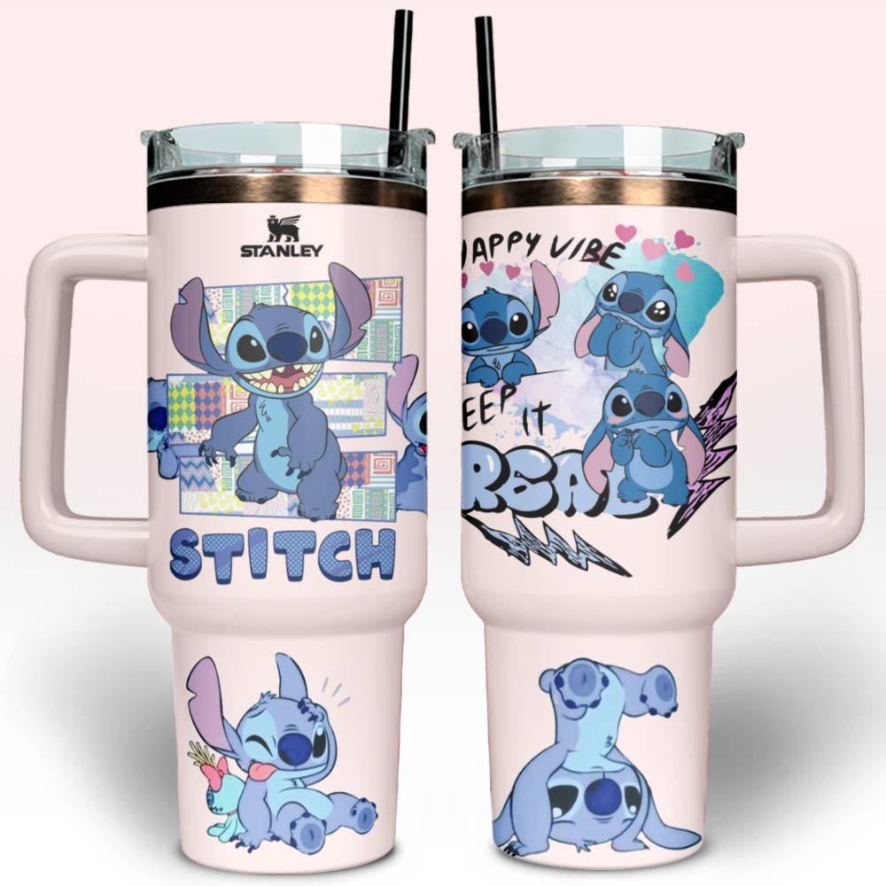 Lilo Stitch Cartoon Stanley Quencher Stainless Steel Tumbler Presents For Friends