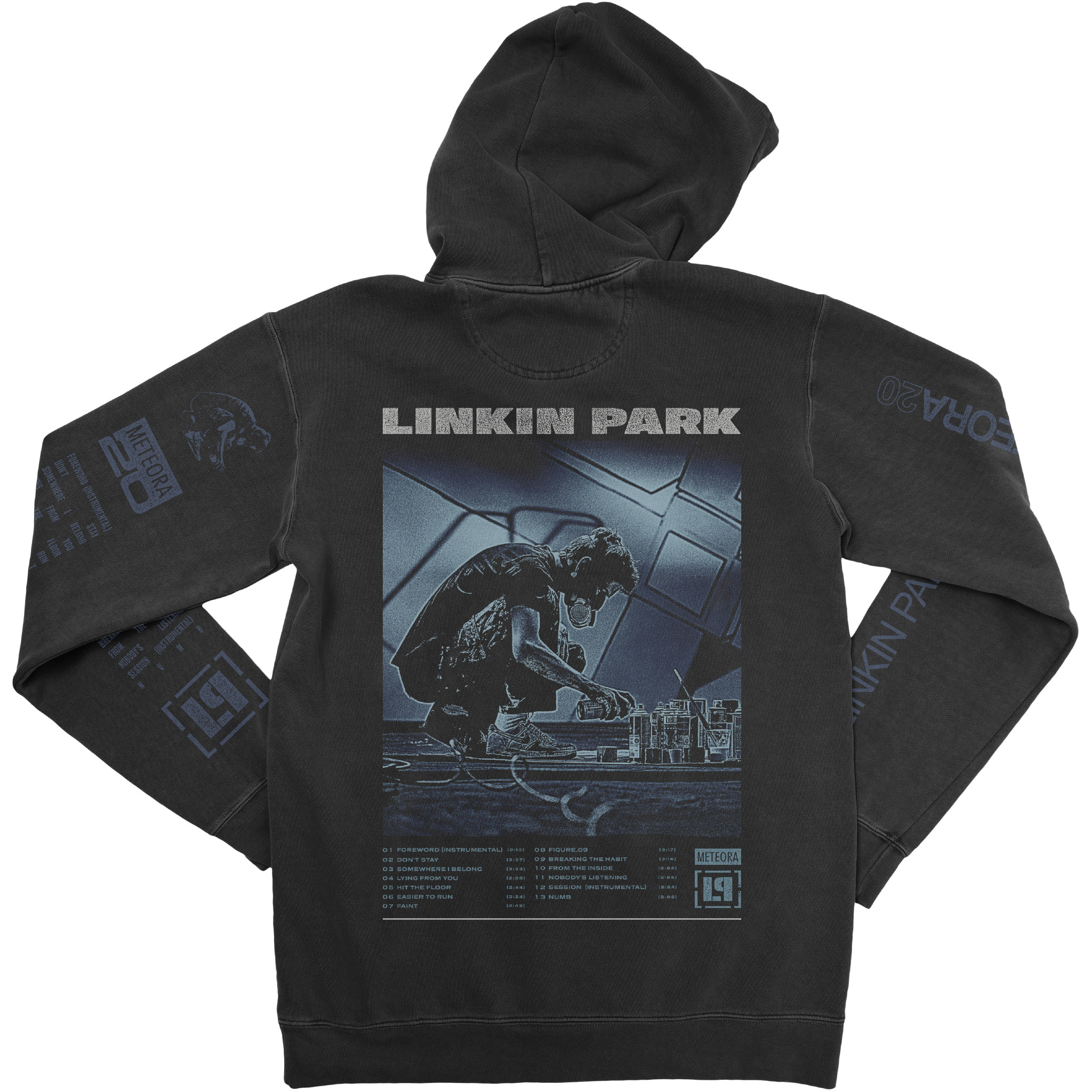 Linkin Park Tour Merch Logo Tilt Washed Black Hoodie Gift For Everyday Wear