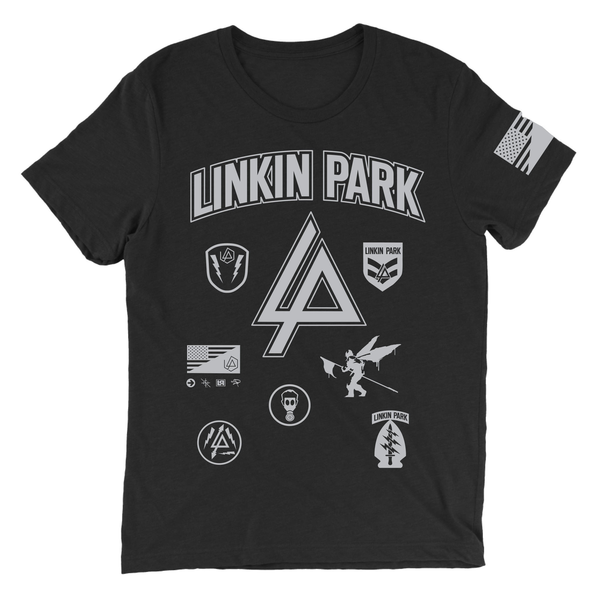 Linkin Park Tour Merch Lp Patches Black Tee Best Casual Streetwear Gift