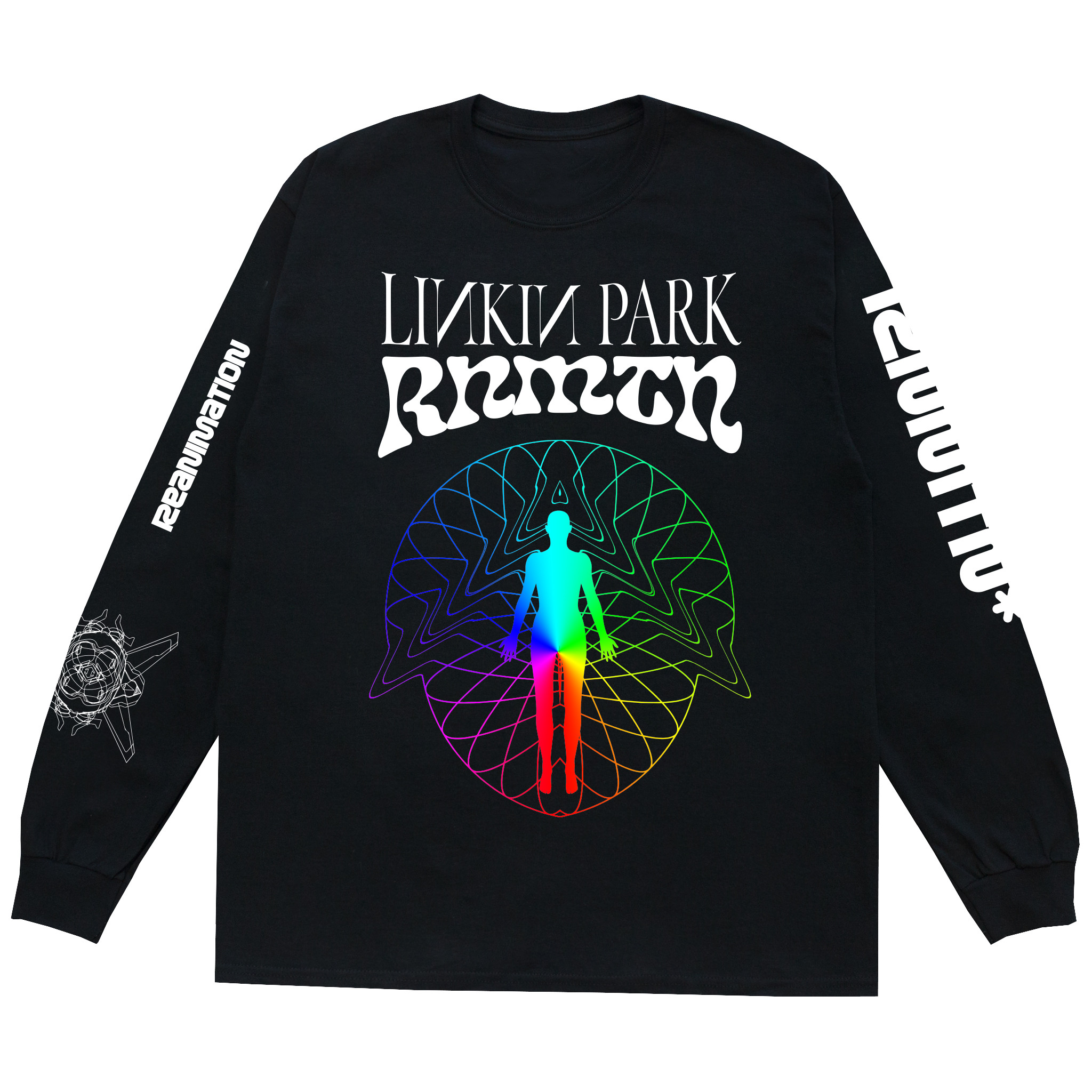 Linkin Park Tour Merch Sleeve Tee Shirt Rnmtn Rainbow Black Best Music Fans Present