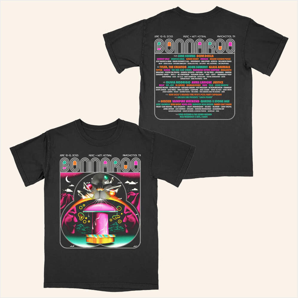 Liorzh Poster Lineup T-Shirt Bonnaroo Merch Cool Best Friend Gift Ideas Birthday Gifts For BFF