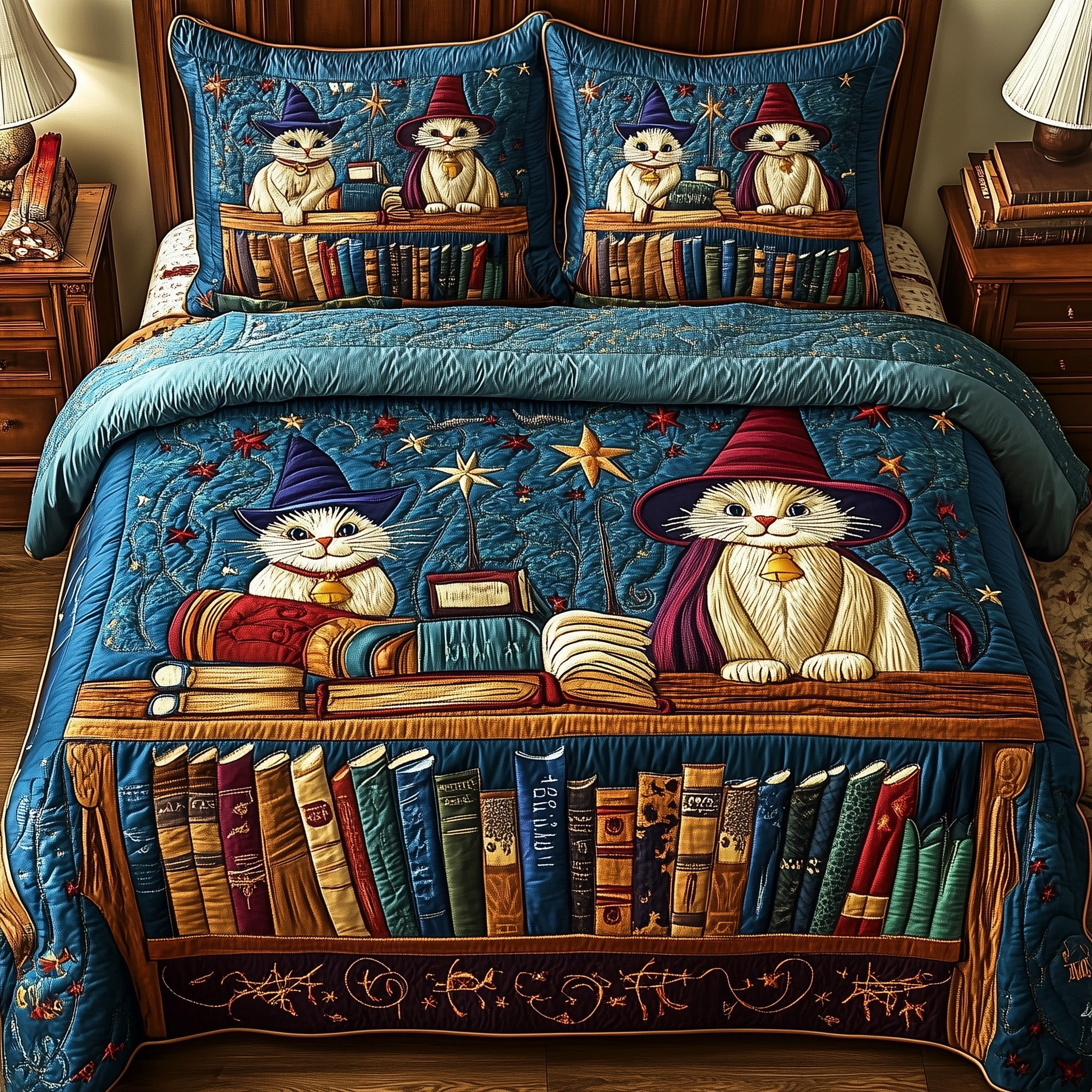 Literary Haven Quilted Bedding Set Duvet Cover Bedspread Set Item Best Gifts For Book Readers