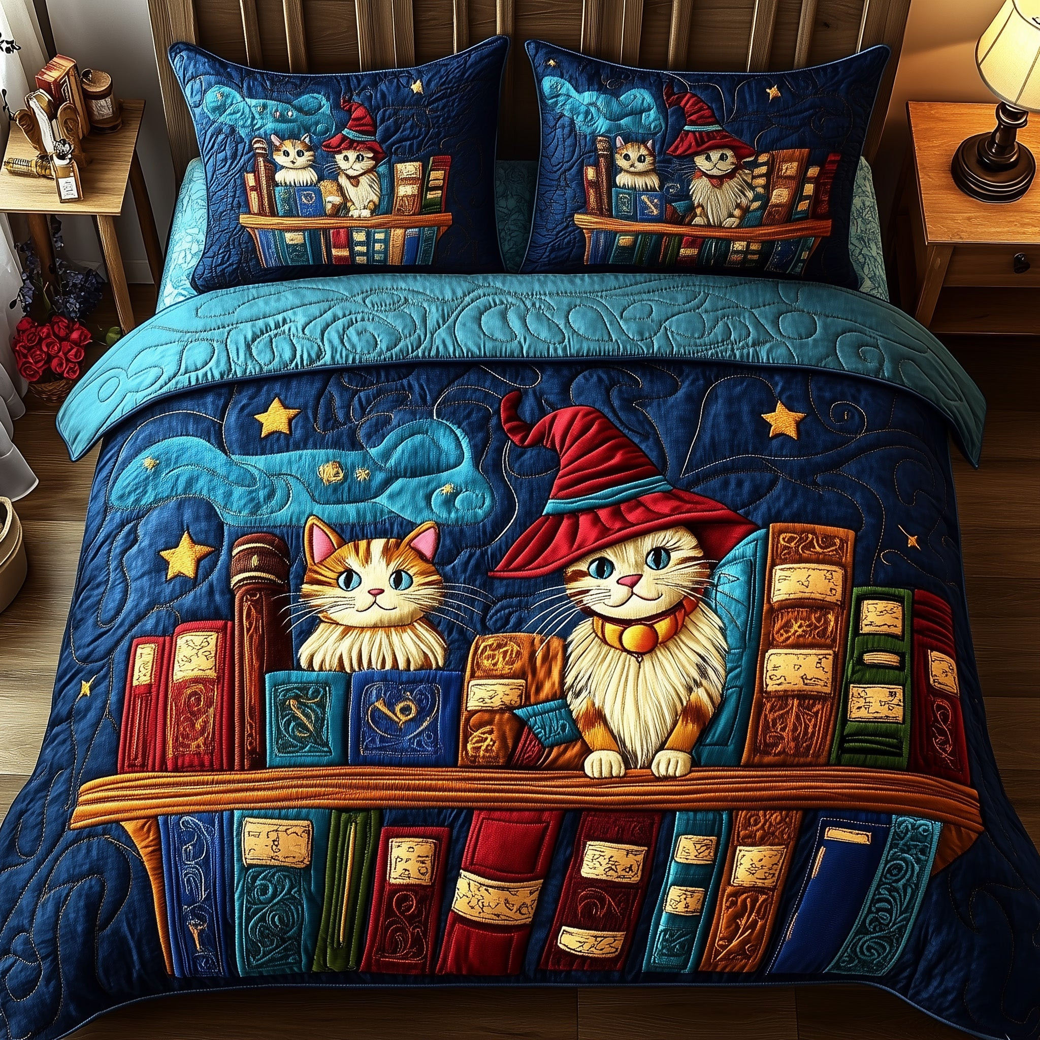 Literary Haven Quilted Bedding Set Duvet Cover Bedspread Set Item Bookish Gift Ideas