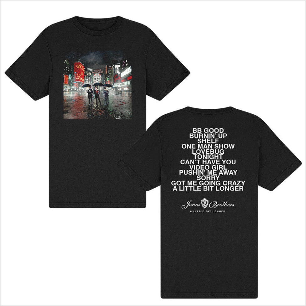Little Bit Longer Black T-Shirt Jonas Brothers Merch Gift Ideas For Husband Birthday Gift Ideas