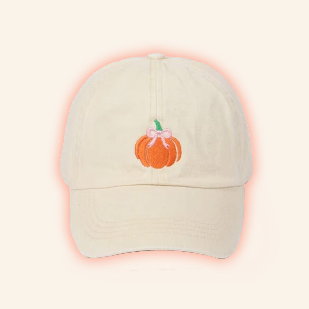 Little Miss Muffin Merch Fall Pumpkin Embroidered Baseball Cap Gifts For Halloween