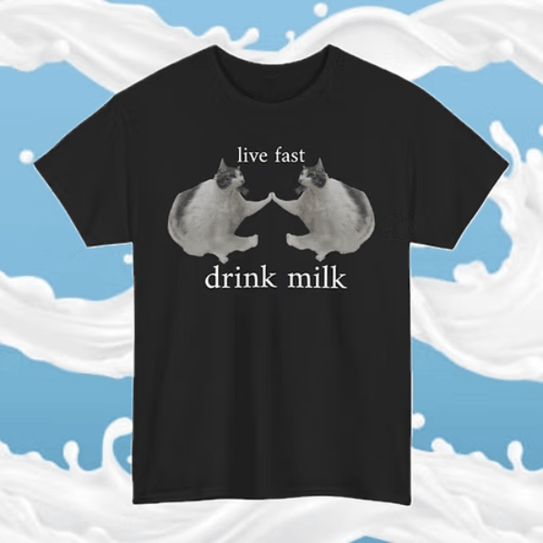 Live Fast Drink Milk Tea T-shirt Gift For Cat Lovers