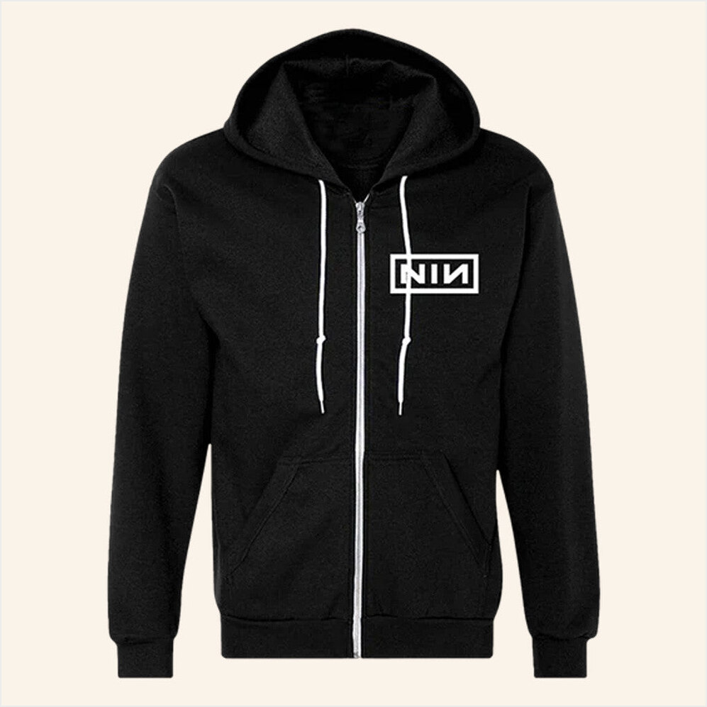 Logo Zip Up Hoodie NIN Peel It Back Tour Merch Nine Inch Nails Merch Best Friend Birthday Gifts